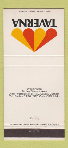 Matchbook cover taverna - -,