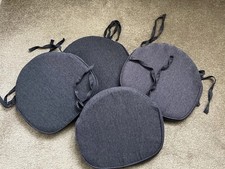 4 x Seat Pads - Navy With Ties