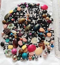 Job Lot - 500g beads findings all recycled for jewellery making B667