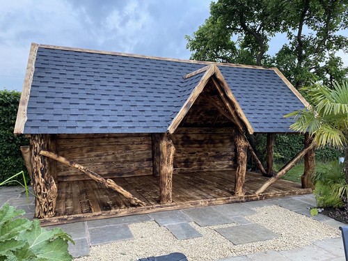 Log gazebo 6x3m bespoke - log,