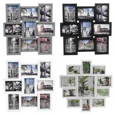 Multi Aperture Photo Picture Frame Holds 9 Photos Collage Wall Mount Hanging