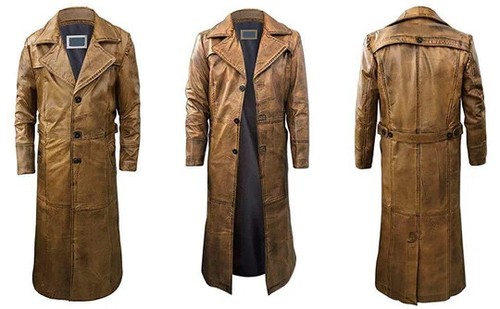 Men genuine leathertrench - genuine,