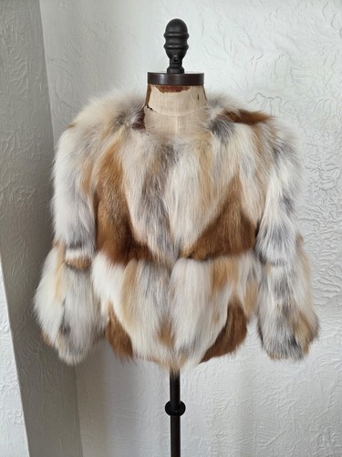 Red fox fur jacket cropped - fur,