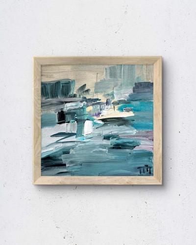 Sailboats 8x8 original - 8x8,