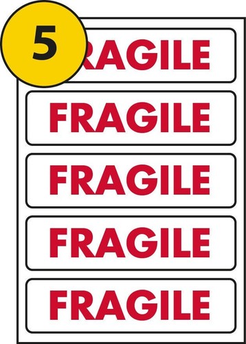 Sheets fragile stickers 5 - sheets, of