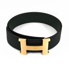 Hermès H Belt in Black & Vert