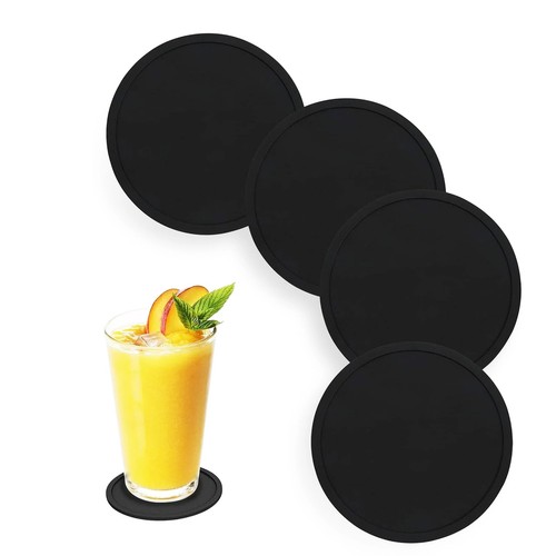 4pc set round black silicone - 4pc,