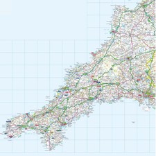 Cornwall Map Poster Print A5