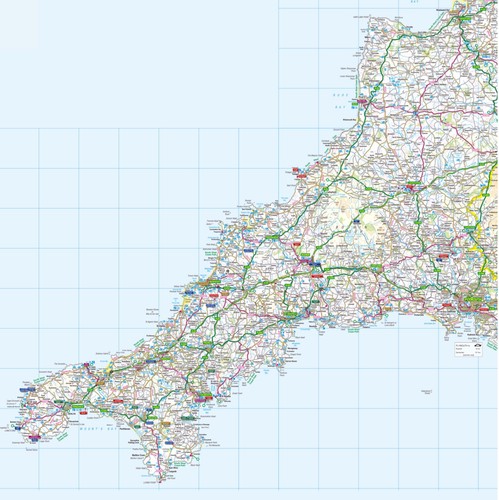 Cornwall map poster print - cornwall,
