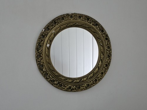 Vintage ornate gilt - ornate, round