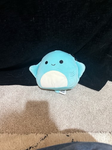 Blue shark squishmallow plush - blue,