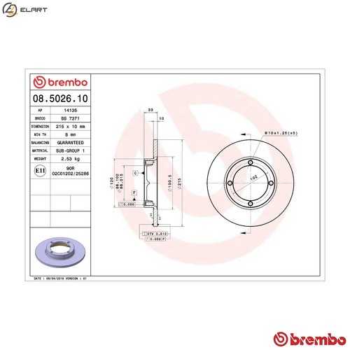 Brake disc 5026 10 for - 2x,