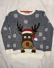 Primark Boys Reindeer Jingling Bells Christmas Jumper - Age 12 - 13 Years UK