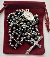 ROSARY  HEMATITE GLASS ROSARY    6 mm Beads    HOLY SPIRIT JUNCTION