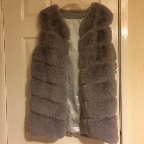 Grey fur gilet - grey,