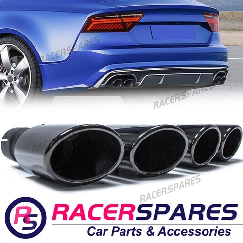 Black dual exhaust tips - black, for