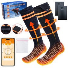 APP Electric Heated Socks Rechargeable 5000mAh Battery Unisex Winter Foot Warmer