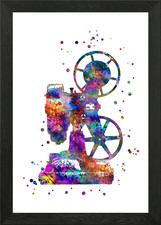 Vintage movie projector Framed