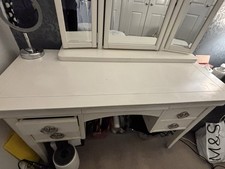 White Wooden Mirrored Dressing