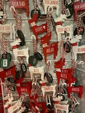 DEER FRIENDS PERSONALISED WOODEN REINDEER CHRISTMAS TREE DECORATION BOYS & GIRLS