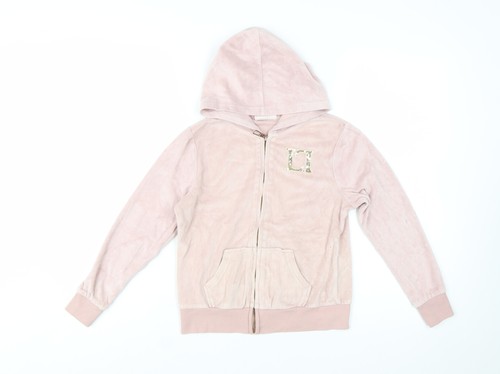 Lipsy girls pink velour sequin - pink,