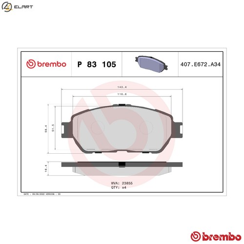 Brake pad set - brake, 83