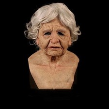 Halloween Mask Old Lady Witch Demon Horror Latex Fancy Dress Cosplay Props