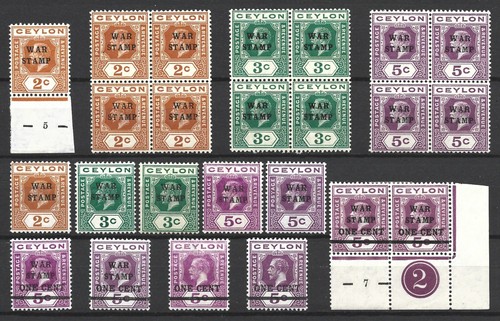 Ceylon kgv 1918 war - ceylon,