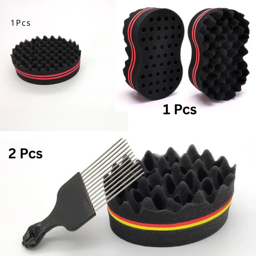 Wave barber sponge hair - sponge, brush