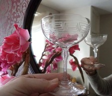 2x Antique Edwardian Greek Key