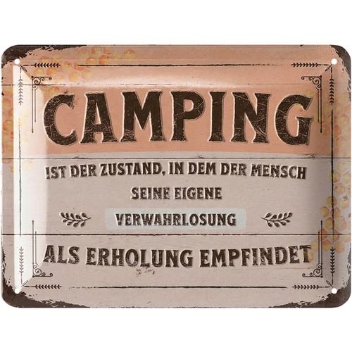 Retro tin sign camping - retro, camping,