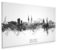 Belfast Skyline, Poster, Canvas or Framed Print, watercolour painting 23653