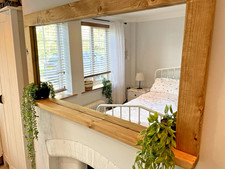 Rustic handmade wooden mirror