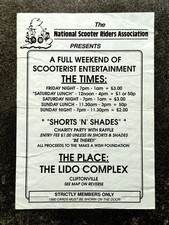 Vintage MARGATE 1990 Scooter Rally FLYER Vespa GS160 T5 LAMBRETTA GP150 TV175