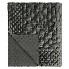 John Lewis Boutique Hotel Velvet Stitch Quilted Bedspread, Steel, L260 x W250