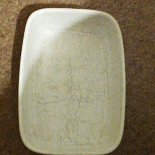 Ceramic white rectangular - , dish