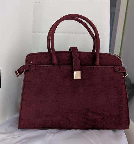 Pei burgundy suede satchel - burgundy,