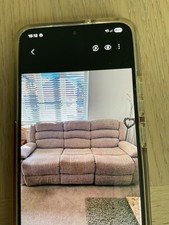 Beige Three Seater Recliner Settee,two End Recliners ,6ftx6,good Condition