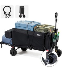Portal Festival Trolley Cart Brakes Beach Wagon Wide Wheels Tailgate 300L Black