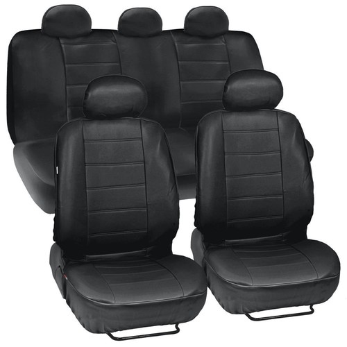 Black synthetic leather set - synthetic,