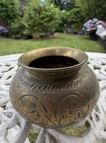 Vintage indian brass - vintage, pot