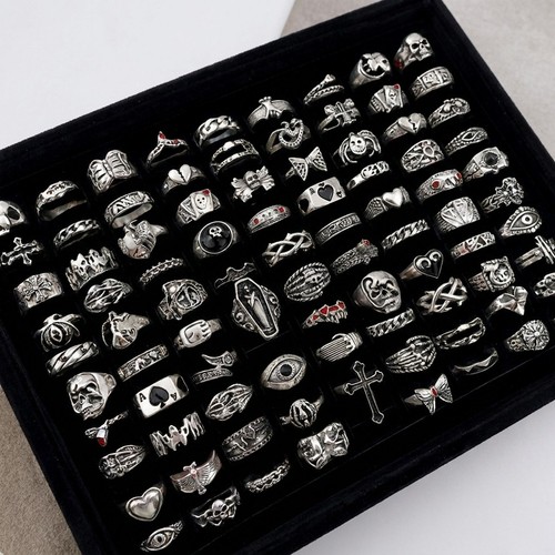 20pcs rings set punk gothic - 20pcs,