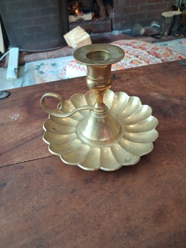 Vintage brass chamber stick - vintage,
