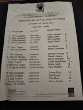 BRADFORD BULLS V SALFORD CITY REDS UNDER 21S 15TH APRIL 2000