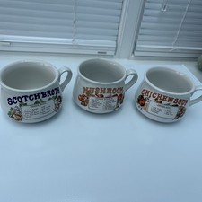 Vintage trio of soup Mugs
