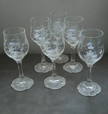 Set of 6 Vintage Catherina Wine Glasses Rosenthal Group Germany Classic Rose