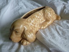 Vintage SYLVAC No 2025 Spaniel Dog posy bowl in Fawn. Wxcellent Condition