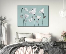 CANVAS ART DUCK EGG BLUE GREY