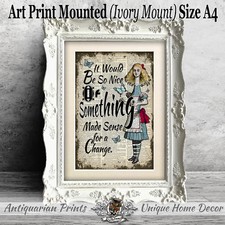 Alice in Wonderland Sense Quote Wall Art, Unframed, Nursery, Shabby Chic, Gift