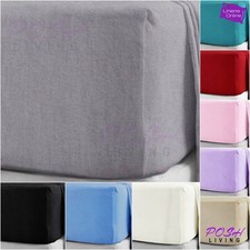100% Brushed Cotton Thermal Flannelette 40CM/16" Box Extra Deep Fitted Sheets